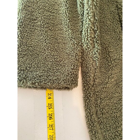 J.Jill Womens Olive Green Soft Faux Fuzzy Fur Coat 2X - Picture 11 of 11